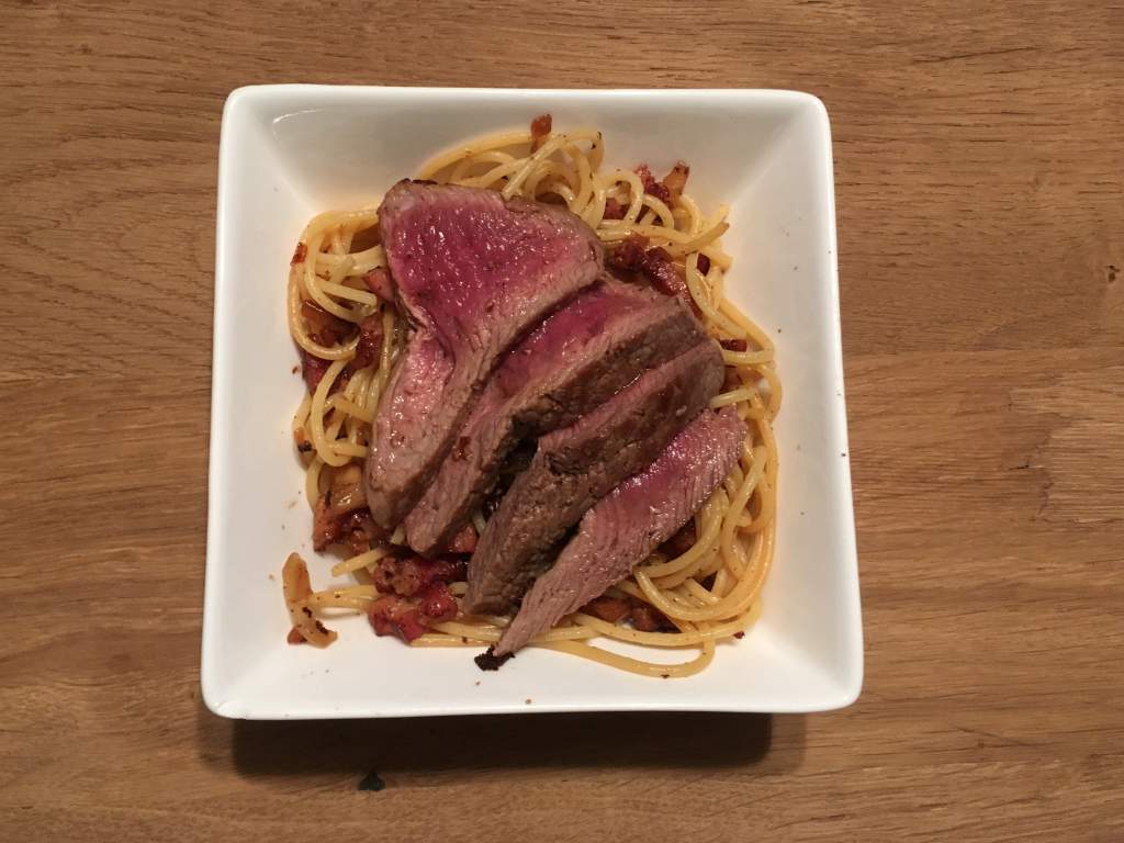163 Spaghetti met biefstuk